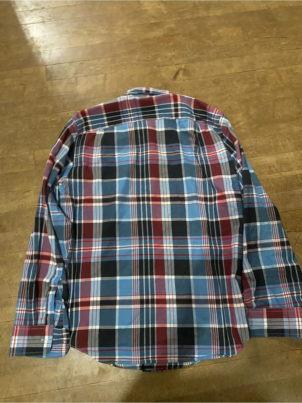 J. Crew Men's Red, Blue and Black Plaid Button-Down Shirt